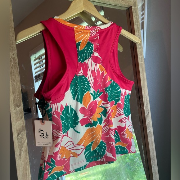 Sincerely Jules Golf & Tennis Floral Tank Top Shirt Size Small UPF 50 - Picture 4 of 5